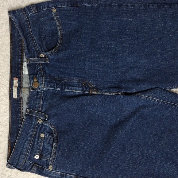 505 Levi's Blue Dark Wash High Rise Five Pocket Zip Up Straight Leg Denim Jean - Picture 3 of 15